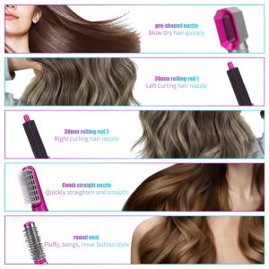 DS vs 5 i 1 Hot Comb Set Professional Curling Iron Artistenare Styling Tool Header Hushåll Mix LF