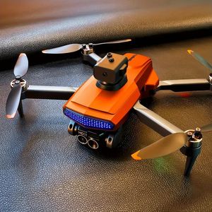 D6 PRO Drone telecomandato con flusso ottico senza spazzole arancione con doppia fotocamera SD 2/3 batterie Fotocamera ESC Evitamento intelligente degli ostacoli a 540° Motore brushless aggiornato