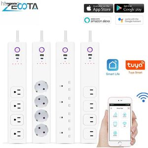 Plugue do cabo de alimentação Tuya Wifi Smart life Power Strip Protetor contra surtos Plugue Tomada PD 65W USB Tipo C Carga para MacBook Ipad Iphone Alexa Google Home YQ240117