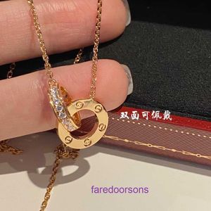 Wholesale Carter Designer Necklace for women and men High version V gold double ring with interlocking rings pendant collarbone chain With Original Box