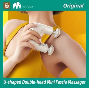 Massageadores elétricos Pistola Fascial de Cabeça Dupla Momoda U Tipo Mini Massger Pistola Massageadora de Bolso para Massagem Fitness Relaxamento Mini Fáscia Pistola Massageador YQ240117