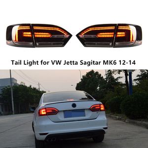 VW Jetta Sagitar Led Taillight 2012-2014 MK6 후면 달리기 브레이크 안개등의 자동차 동적 회전 신호 테일 램프