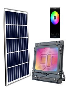 RGB Solar Flood Lights 60W 100W 200w 200w 200w 300W 500W 800W LED LED Muzyka muzyczna głośnik Bluetooth Lights na Boże Narodzenie 9408375