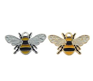 50pcs混合カラフルなエナメルハニービー光沢のあるアクリルラインストーンczdecored bee pendant charm diy earringジュエリーファインド5218365