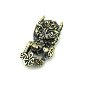 EDC Outdoor Tool DIY Accessories For Bracelet Weaving Paracord Multifunction Buckle Brass Wolf Head Drop 240131