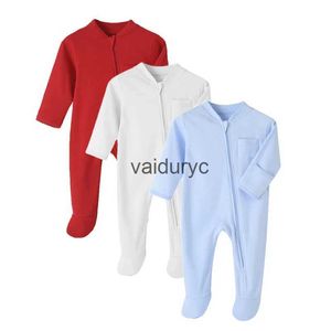 Pullover Lawadka 3-12m bomull Nyfödd baby romper vårens höstens dragkedja Footies spädbarn flickor pojkar kläder casual kläder 2023 Nya Rompers H240508