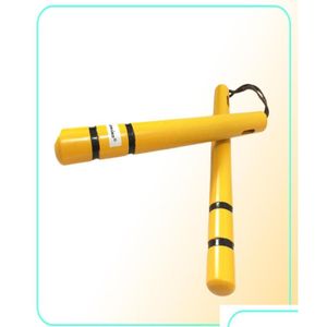 Sztuki walki Sprzedawanie nowego Bruce Lee Yellow Wooden Nunchakus Chińskie kungfu odtwarzane w filmie Rope Nunchunks dla początkujących Wi4709278 OTF3Q