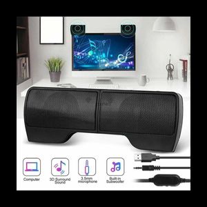 Bookhelf Speakers Mini Portable USB Stereo Speaker Controller Soundbar For Laptop Mp3 Phone Music Player PC med Clip