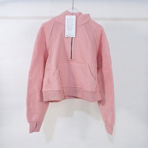 Sweatshirt Women hoodie designer toppar kläder halv zip aktiv daglig casual rosa kvinnor kläder