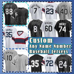 88 Maglia da baseball Luis Robert Jr. 74 Eloy Jimenez White Sox 23 Andrew Benintendi 7 Tim Anderson Chicagos Andrew Vaughn Dylan Cease Gavin Sheets Yoan Moncada Bo Jackson