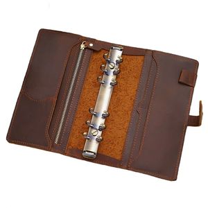 Matotu A6 A5 Leather Binder Spiral Noteboxt منظم الرنين المخطط المصنوع يدويًا 80 ورقة مع مفيدة 240116