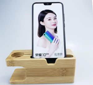 Suporte de mesa de bambu para apple watch iphone suporte para celular estação de carregamento 1397511