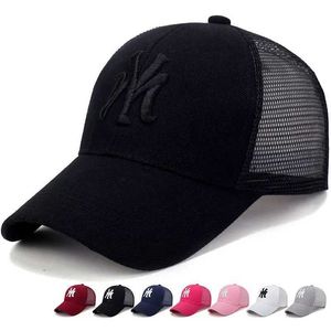 Ball Caps Solid Color Hat Summer Outdoor Sports Men's Baseball Cap Sun Hat Fashion Peaked Cap Ladies Breathable Sunscreen Mesh Cap YQ240117