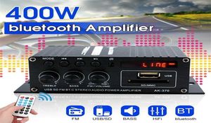 400W Bilkraft Förstärkare 2 CH HIFI Hem Subwoofer Audio amp Stereo Sound Högtalare Bluetooth Remote Control Support 2110119438311