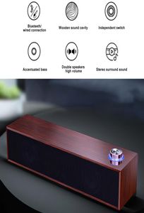 Высокое качество 8 Вт Bluetooth-совместимый динамик Проводные динамики HIFI Surround Stereo Bass Sound Bar Сабвуфер для домашнего компьютера TV9880876