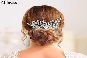 Işıltılı gelin başlık saç tarakları başlıklar gümüş rhinestone gelinler kuaför parti balo saç aksesuarları düğün takılar fa1698153