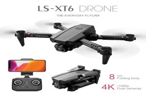 Intelligente Uav LSRC LSXT6 Mini Droni WiFi FPV con 4K1080P HD Doppia Fotocamera Modalità di Mantenimento dell'altitudine Pieghevole RC Drone Quadcopter RTF7513033