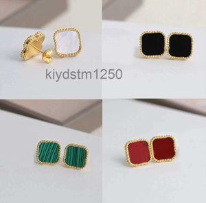 2023 NEW STUD FOR LEAF CLOVER EARINGINGEERRINGSデザイナーFORSING FASHION JEWELLY WOMAL 18K GOLD MITATED BLUE RED PINK EARRING LUXURY JEWELRYS GIFTS ACCESDORIES WR9E