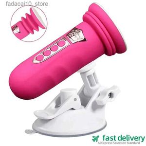 Outros itens de beleza para saúde Pedestal de máquina automática para vibrador vibrador Mulheres adoram empurrar masturbação retrátil Brinquedo vaginal arma de bombeamento Q240117