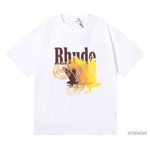 Rhude koszula męska designer t trening koszule dla mężczyzn ponadwymiarowa koszulka tee 100%bawełniane tshirty vintage krótkie rękawa rozmiar Kejl