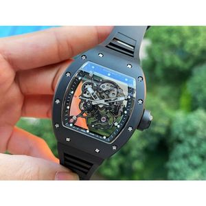 Fantastisk Superclone Mechanical R i C H A R D Luxury Designer Mens Watches RM055 IC4Q AAA Automatisk rörelse Keramikfodral Hålig ut Anti Scratch Sapphire Mirror