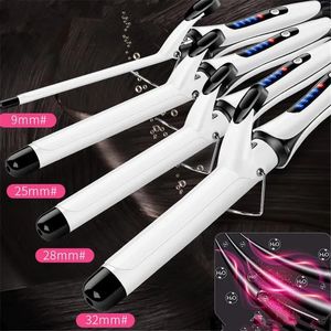 Profissional 9mm 32mm LCD Elétrica Cerâmica Modelador de Cabelo Curling Iron Rolo Curls Wand Waver Fashion Styling Tools 2 240116