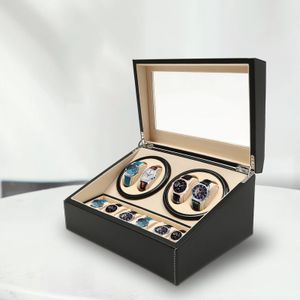Scatola di visualizzazione automatica per avvolgitore per orologi di alta qualità marrone nero, custodia di lusso, 10 240116