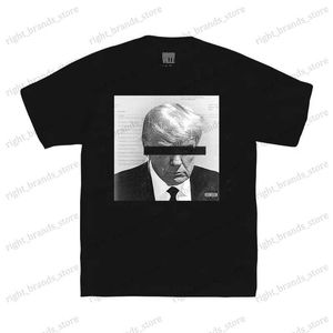 Men's T-Shirts American hip hop high street portrait printed short sleeve T-shirt men 2023 summer Harajuku fashion design sense loose top T240117