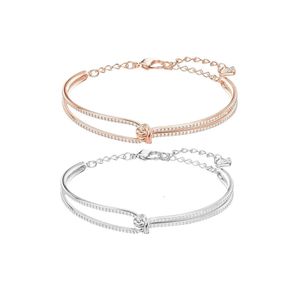 Swarovski Bracelet Designer Luxury Fashion Women Original Quality Element Crystal Twisted Bracelet With Rose Gold Temperament As A Gift For Girlfriend