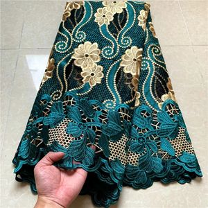 Tecido de renda de tule francês nigeriano, de alta qualidade, para costura, vestido bordado, leite, seda, voile, festa de casamento, 5 jardas, 240116