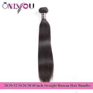 Onlyou Hair Products Raw Indian Straight Human Hair Bundles 28 30 32 34 36 38 40 inch Weaves Bundles Brazilian Virgin Hair Extensi2900830