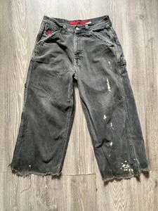 1990'lar hafif sıkıntılı kargo y2k yüksek kot pantolon ağartıcı lekeli kesim geniş bacak jean sarkık vintage black 240116