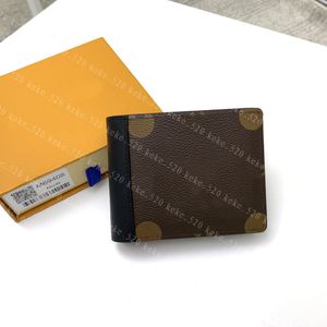 Novo designer curto dobrável luxo moeda bolsa vertical carteira titular do cartão de crédito carteira m69408