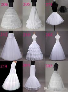 Tutu 10 Styles White A Line Balll Gown Mermaid Wedding Party Dresses Underskirts glider Petticoats med Hoop Hoopless Crinoline2183643