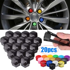 جديد 17 مم/19 مم/21mm 20pcs Car Wheel Caps Caps Coption Cops Caps Auto Hub Screw Cover Black Car Tyre Cap Cap Cap Decoration