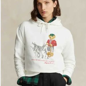 Męskie bluzy bluzy amerykański styl Paul Women's Hoodie Autumn i zimowe luźne dopasowanie swobodne szczupły dopasowanie drukowane misie pluszowe kurtka pullover