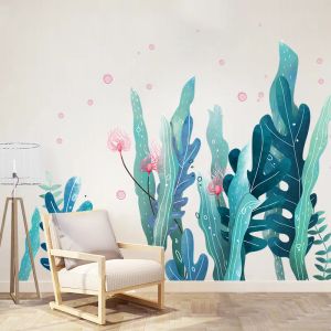 ملصقات الجدار الأعشاب البحرية DIY البحرية الشارات النباتية لغرفة المعيش