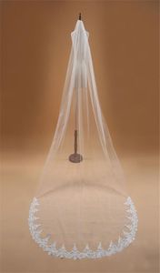 Voile Mariage 3m Long 1 Layer Wedding Veil With Comb Lace Edge Cathedral Length Cheap Bridal Veil Wedding Accessories Veu de No7011925