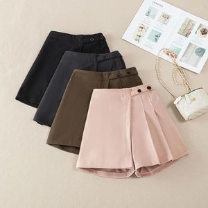 Skirts Solid Color High Waist Wool Pleated Skirt Women's 2024 Autumn And Winter Korean Style Fashion Elegant Artistic Mini