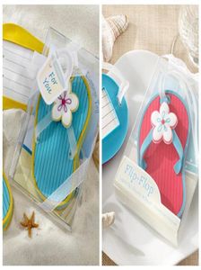 10 Pieceslot Beach Wedding and Party Decoration Favors of Flip Flop Bagage Tag för strandtemed bröllopspresent och bruddusch4893108