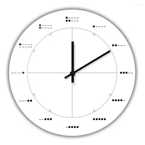 Orologi da parete Codice Morse Orologio artificiale per soggiorno Arte minimale Orologio da appendere Decorazioni per la casa astratte Regalo per radioamatore