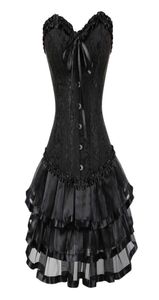 Corset Skirt for Women Steampunk Halloween Bustiers Dress Classic Push Up Embroidery Bodyshaper Clubwear Carnival Costume4346055