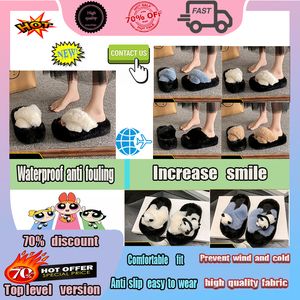 Designer Casual Platform cotton padded shoes for women man Autumn Winter Keep Warm Comfortable Sweater slip wear resistant Indoor Wool Fur Slippers Full Softy