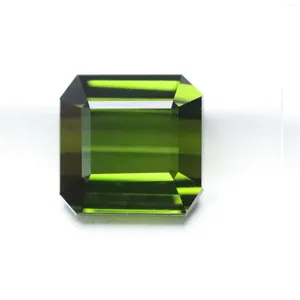 Diamantes soltos pedra preciosa 7.70ctct turmalina verde travesseiro 10.37x10.48x7.30mm anel personalizado privado pingente brinco pedra principal natural não tratado