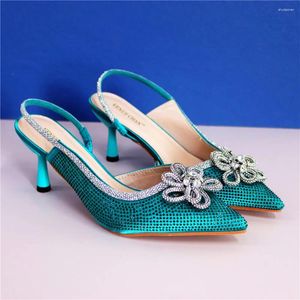 Klänningskor Fashion Green Color Wedding For Women Simple Party Prom Summer Sandals Italian High Heels Autumn Slipper