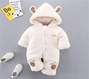 Wool Baby Romper Winter Baby Ubrania z kapturem Ubrania nowonarodzone ubrania dla dzieci dla chłopców kombinezon unisex kombinezon 0 3 9 24 miesiące x06186190