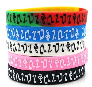 50PC New Design Classic Logo Music Note Silicone Wristband Bracelet for Student Multicolor 3050469