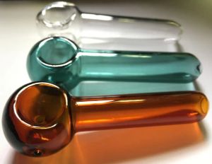 Smoking Blown Glass Hand Pipes Mini Small Pyrex Tobacco Spoon Bowl Pot Pipe Dab Rigs Bubbler LL