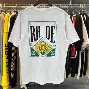 Herr t-shirts 24SS rhudes rhudes rh ude mens t shirt hög kvalitet tess designer casual mode kort ärm europe Amerika män kvinnor runda nacke tshirts us size rhude-s7