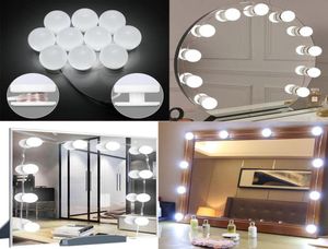 USB LED 12V Makeup Lamp 10 Bulbs Kit för toalettbord Stepless Dimable Vanity Mirror Light 8W2282919